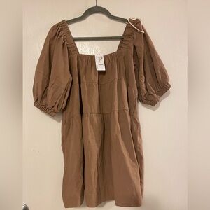 Mustard Seed Square Neck Oversized Mini Dress